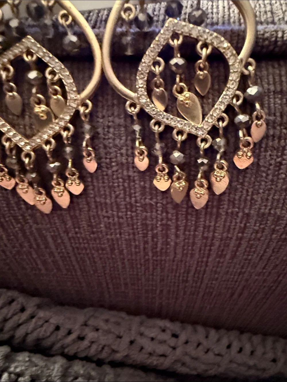 Express Gold-Tone Dangle Chandelier Earrings with Rhinestones